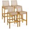 Wicker Bar Stools Set Of 4 Patio Chairs W/ Solid Wood Frame And Ergonomic Footrest Light Brown